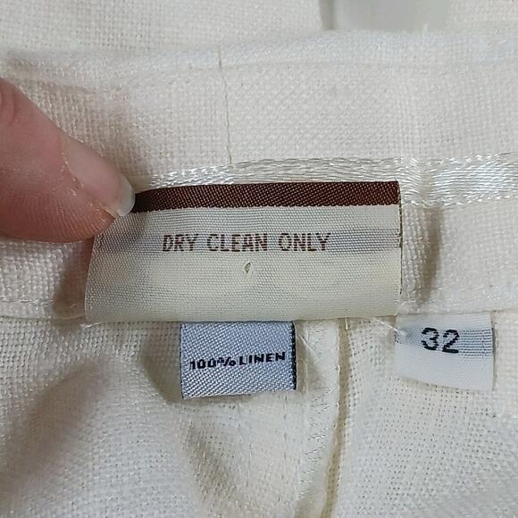 Island Importer Men's Ivory 100% Linen Beach Pants Pockets Size 32x27.5 - Picture 3 of 9